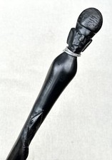 Vintage Antique Folk Art Carved Wood Tribal SnakeKnob Swagger Walking Stick Cane