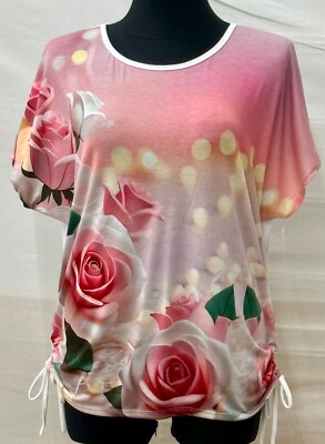 ITALY Gr.44,46,48 Longshirt,Tunika,Bluse,Shirt ,motive Muster,Oversize NEU
