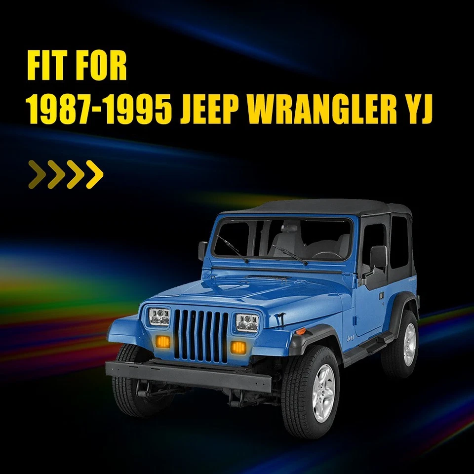 2 luces LED delanteras de señalización de estacionamiento con señal de giro humo para Jeep Wrangler 1987-1995 Foto 3 de 4