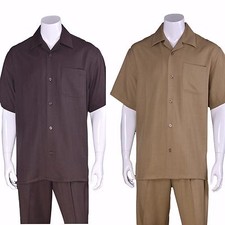 Men's 100 LINEN, MEN'S CASUAL WALKING SUIT SHORT SLEEVES AND LONG PANTS 2806L