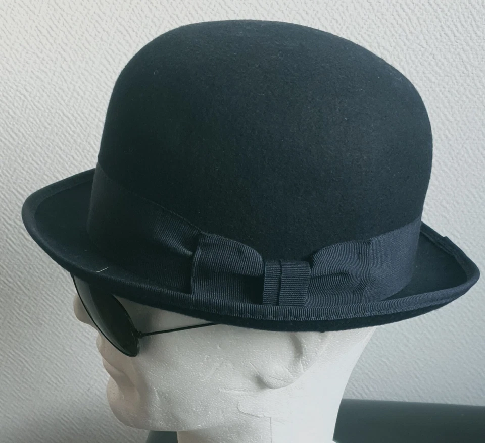 Chapeau melon Laine Couleur Marine. Petite forme. Made Italie Taille 58 - Photo 4/4