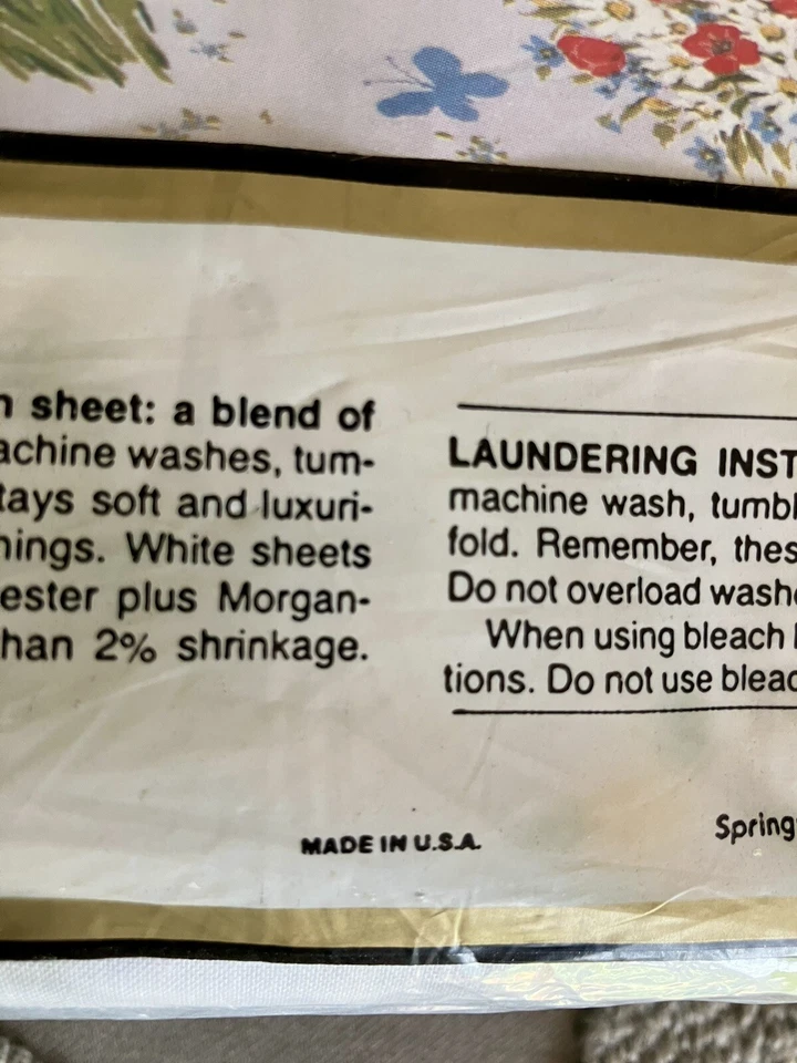 VTG Morgan Jones Spring Mills Queen Flat Luxury Muslin Bed Sheet Bonny Bouquet - Image 4 of 4