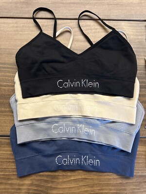 NWOT LOT OF 4 Calvin Klein Womens SMALL Seamless Bralette w Removable Pads