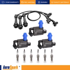 3 Ignition Coil + Wires + 6 Platinum Spark Plug fit Lexus GS300 IS300 3.0L UF228