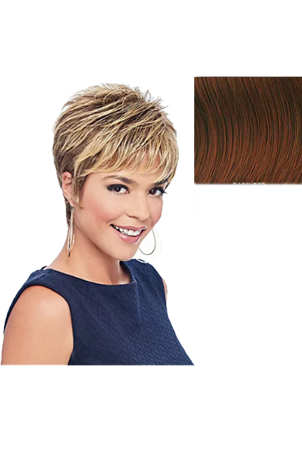 Прическа Pretty Pixie Текстурированный парик Средне-красно-коричневый