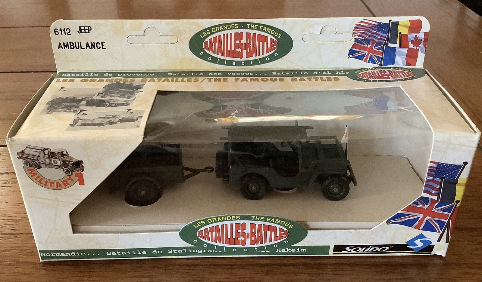 Solido Military Vehicles 6112 US Army Jeep Ambulance Trailer Metal Die Cast 1:43
