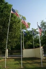 25 Foot White Steel Flagpole Flag Pole Kit 25'