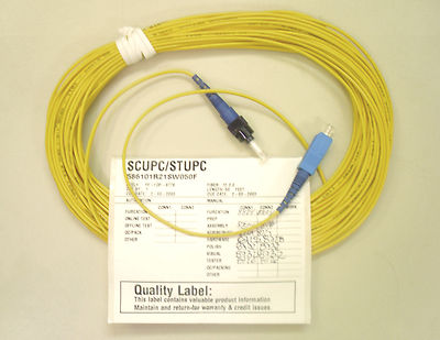 Corning Fiber Optic Cable, SCUPC to STUPC, 50', 586101R21SW050F, (Quantity 1)