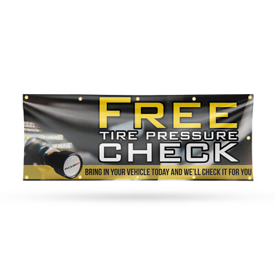 #ad Free Tire Pressure Check Vinyl Banner Sign with Metal Grommets Heavy Duty $148.99
