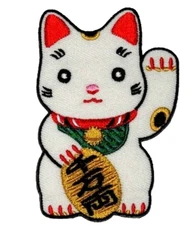 MANEKI-NEKO - THE JAPANESE LUCKY CAT - Embroidered Iron-On/Sew-On Patch