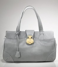 Talbots Snakeskin Print Gray Leather Tote Bag