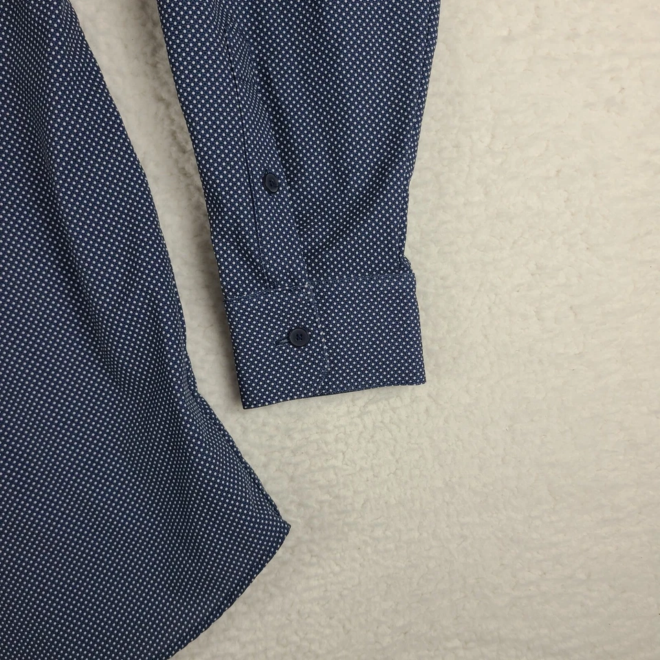 Camisa de vestir de sotavento principal MIzzen para hombre 2XL XXL azul marino blanco ajuste abotonado Foto 2 de 4