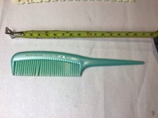 Vintage Dupont Nylon Rat Tail Teasing Fine Tooth Fluff Up Hair Comb USA TEAL