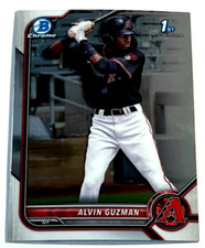 2022 Bowman Chrome Baseball 1st Prospect Card #BCP-18 Alvin Guzman Diamondbacks