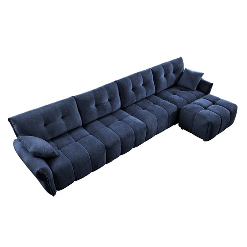 1-4 Seat Chenille Modern Sectional Sofa Set Living Room Long Couch w/O Ottoman - Picture 61 of 112