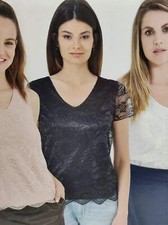 MAGLIETTA NERA MANICA CORTA IN PIZZO LAMINATO