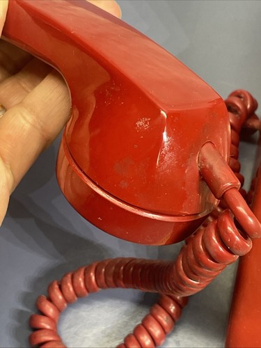 Vintage Stromberg Czerwona obrotowa tarcza Biurko Telefon Odbiornik Telefon Kabel S-C 500D - Zdjęcie 10 z 14