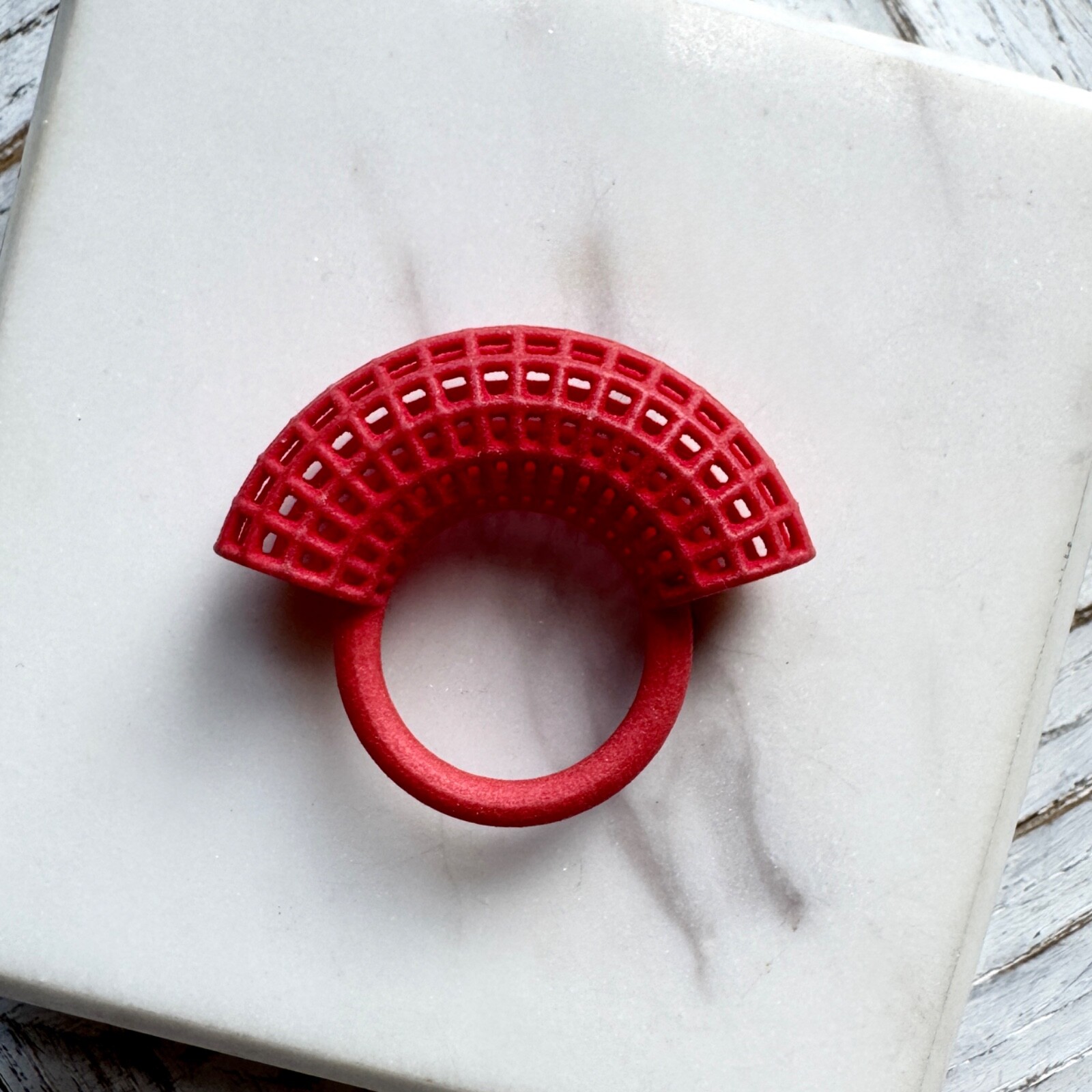 Contemporary Plastic Red Ring 3D Printer Made Par… - image 1