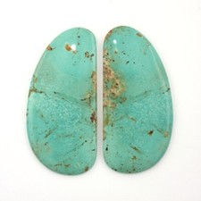 KINGMAN TURQUOISE 65 x 31 MM CABOCHONS ALL NATURAL SOLD AS A MATCHED PAIR F-5280