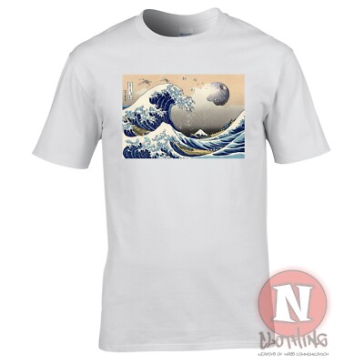Toller Wellen Todesstern T-Shirt Hokusai Aesthetic Japanisch Klassisch Kunst