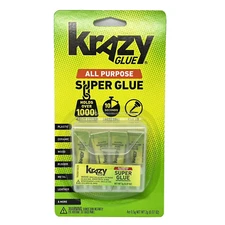 Krazy Glue Crazy Super Glue 4 Single-Use Tubes with storage case All Purpose
