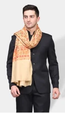 Pashmina Embroidery Wool Red Stole Paisley Shawl Wrap Winter Large Warm 80x40"