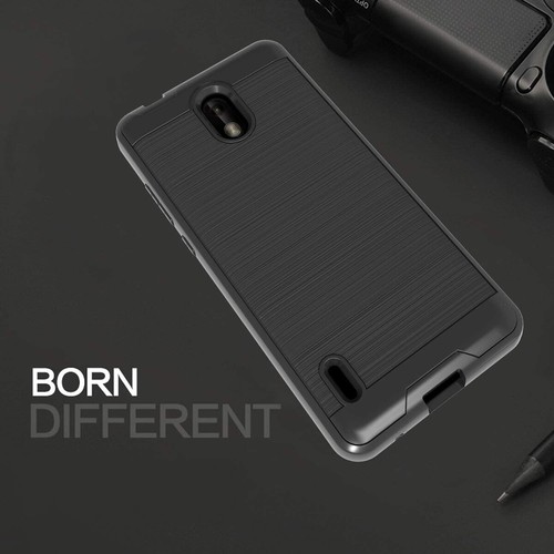 For Apple iPhone 11 Rugged TPU + PC Brushed Texture Hybrid Dual Layer Case Cover - Picture 9 of 49