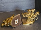 Vtg PM Craftsman Solid Brass Bookends Children Tug of War — photo 5