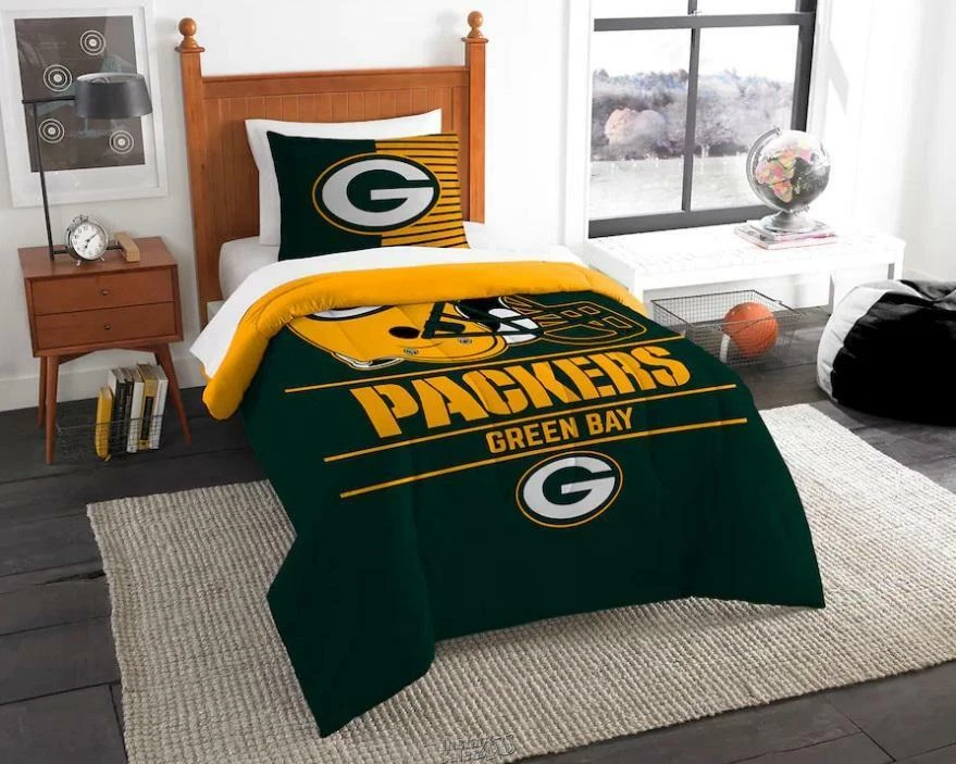 Juego de almohadas falsas edredón doble de fútbol americano NFL Green Bay Packers Northwest Company Foto 2 de 2
