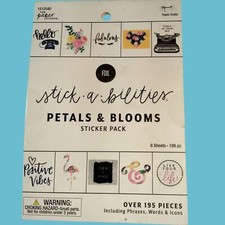 The Paper Studio Petals Blooms Sticker Book Flamingo Stick a Bilities