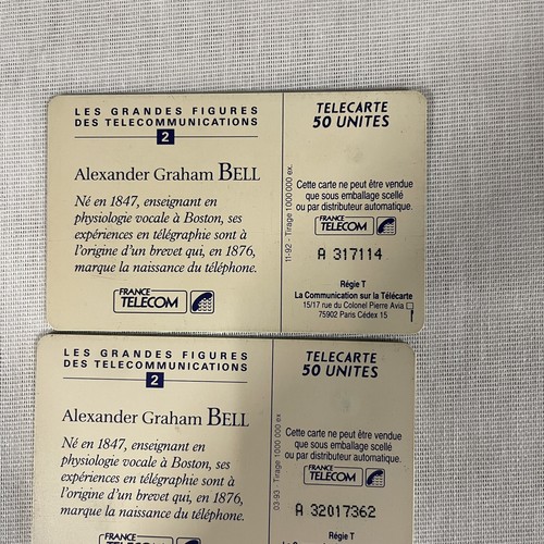 Telecarte 50 Telephone Card Alexander Graham Bell Bundle x3 Great Condition - Picture 6 of 8