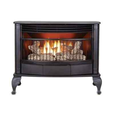 Ventless 25,000 BTU Dual Fuel Stove Cast Iron with Built-In