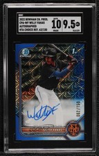2022 Bowman Chrome Prospect HTA Choice Refractor Willy Fanas SGC 9.5 Auto 0f5t