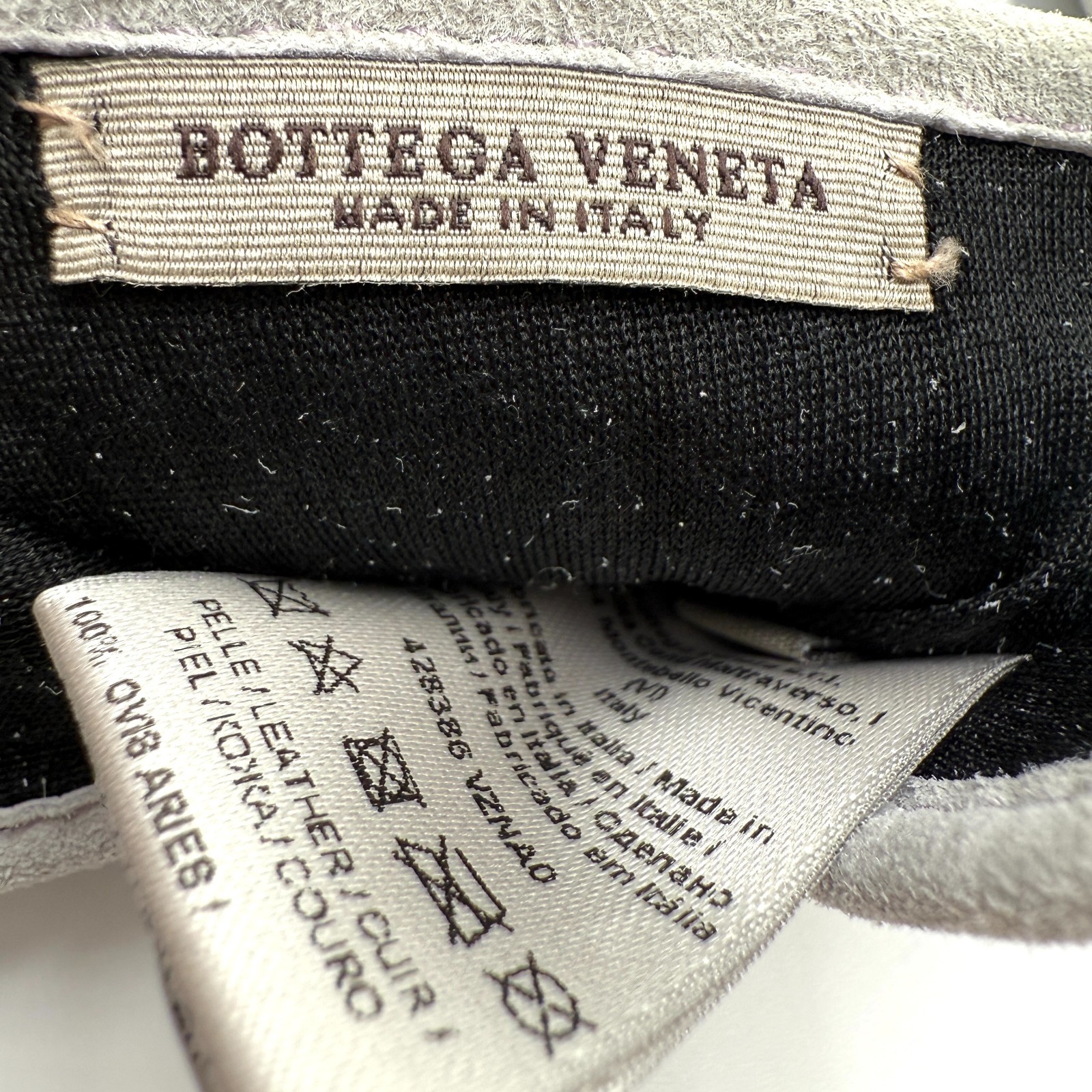 BOTTEGA VENETA Intrecciato Wrist Gloves Silk Suede gray Size 7 890 thumbnail 6