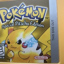 Pokemon Yellow Cart+CustomBox Manual+ Trainerguide New Integrated Battery Tested