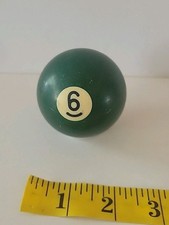 Vintage No. 6 Solid Green Pool Ball Billiard 2" Replacement T 