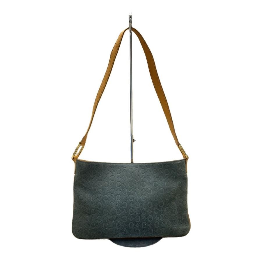 CELINE C Macadam Grey Suede One Shoulder Bag with All-Over Pattern - Made in Japan