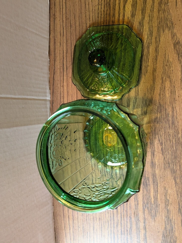 Hocking Mayfair Green Cookie Jar w/Lid - Image 4 of 4