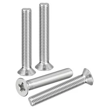 M10-1.5x75 Flat Head Machine Screws -4pcs -304 Stainless Steel -Silver