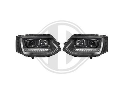 Designsatz Scheinwerfer Daylight schwarz für VW T5 2009-2015