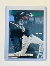 2017 Panini Absolute #17 Lewis Brinson Rookie Card RC #/25 Green Brewers Card. rookie card picture