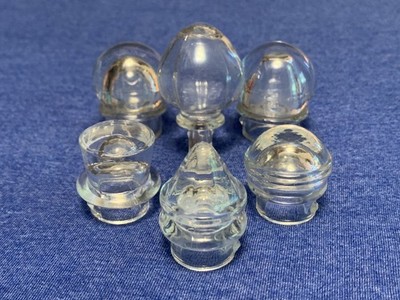 6 Ornate Vintage Glass Coffee Pot Percolator Lid Tops Top Hat Pointed Dome SEE!!