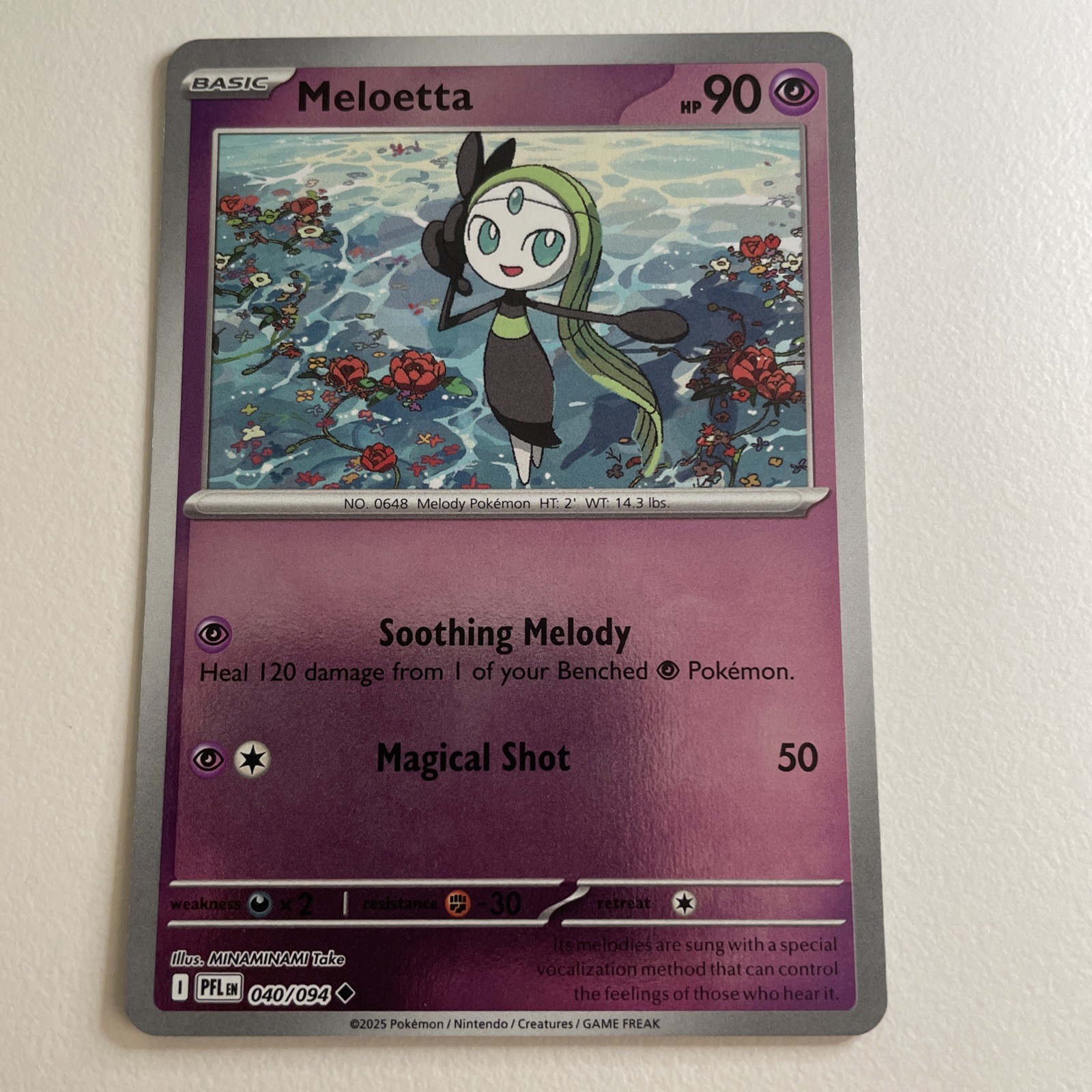 Meloetta Reverse Holo Uncommon ME02: Phantasmal Flames 040/094 NM