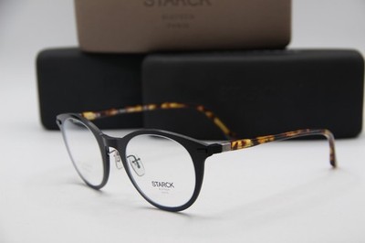 NEW STARCK EYES SH 2080 0001 BLACK HAVANA AUTHENTIC EYEGLASSES W/CASE 48-23