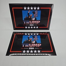 DONALD TRUMP 2024 7/13 Attempted Assassination Large Vinyl Sticker MAGA Set X2