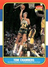 1986-87 Fleer Basketball #15 Tom Chambers Rookie Card RC. rookie card picture