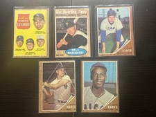 1962 Topps Vintage Lot (5) - Roger Maris #1, Ernie Banks #25, Koufax, Mazeroski
