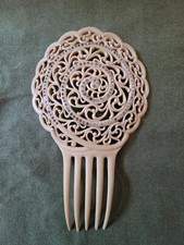Vintage 1920s Art Deco Ornamental Celluloid Hair Comb with Rhinestones