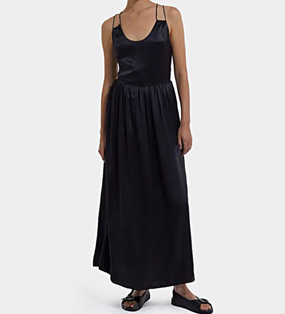 NWT The Kooples Black Silk Slip Dress Long Maxi Strappy Open Back Sleeveless 2