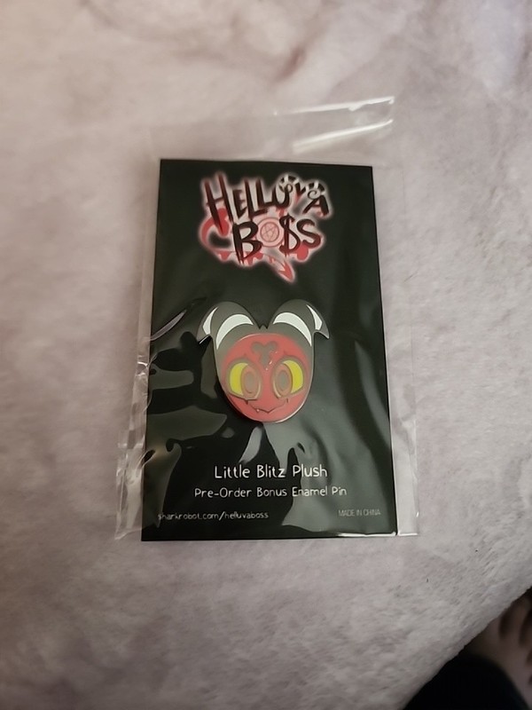 Helluva Boss - Little Blitz Plush Pre-Order Bonus Enamel Pin